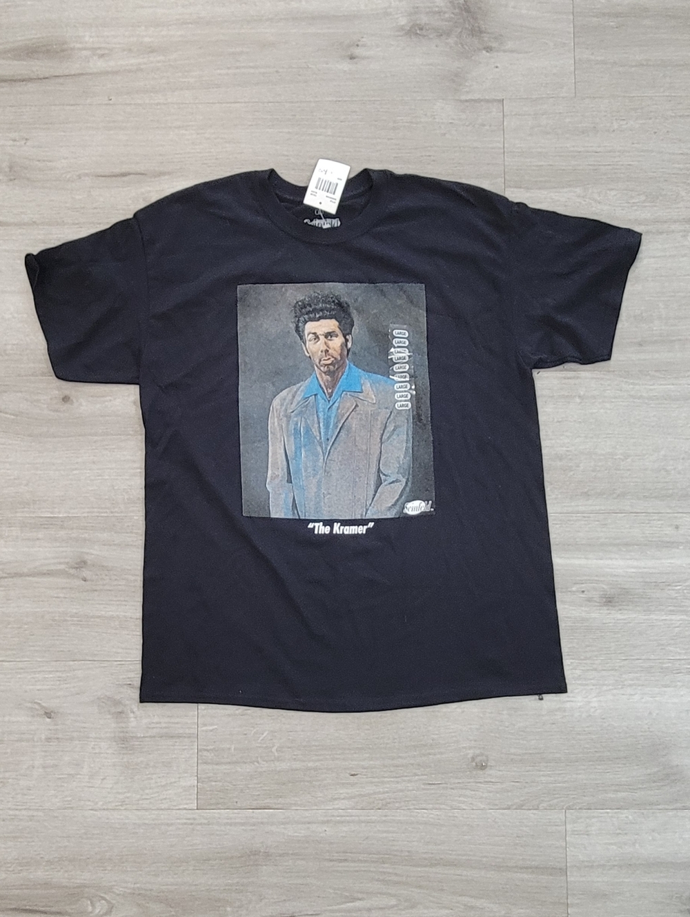 Ripple Junction Black Kramer Portrait Tee with Blue Accents